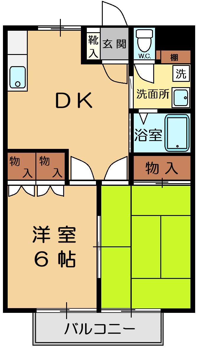 BSハイツ(2DK/2階)の間取り写真