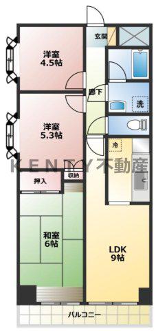 フラットフォーレスト(3LDK/2階)の間取り写真