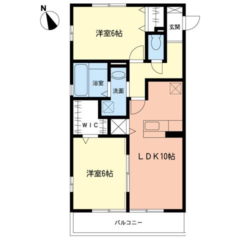 リヴィエール本町(2LDK/2階)の間取り写真