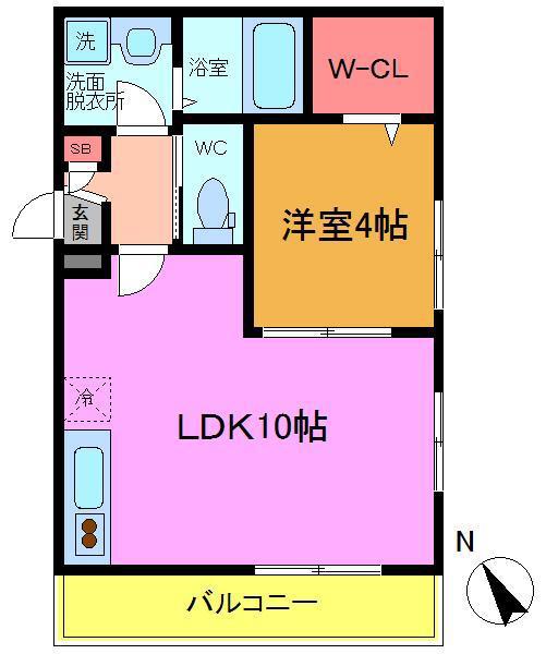 MAISON すみれ(1LDK/1階)の間取り写真