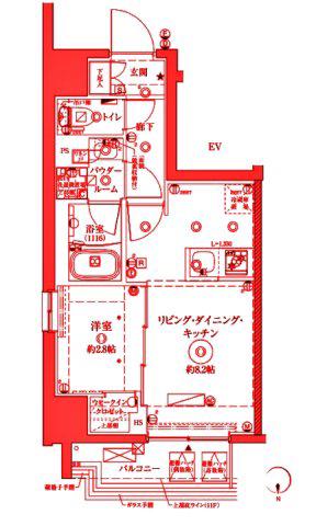 クレイシアIDZ鶴見(1DK/2階)の間取り写真