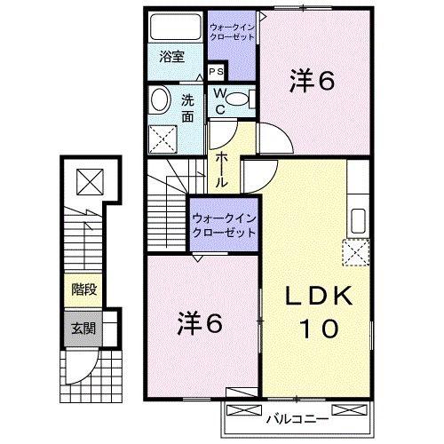 イストワールII(2LDK/2階)の間取り写真