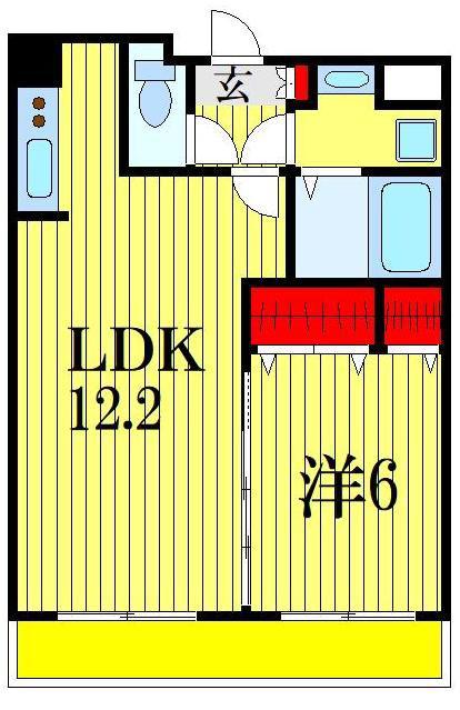 MAY AZURL 登戸(1LDK/1階)の間取り写真