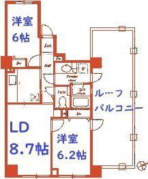 磯子台スカイマンション(2LDK/3階)の間取り写真