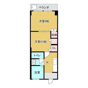 守山プラザ(2K/4階)の間取り写真
