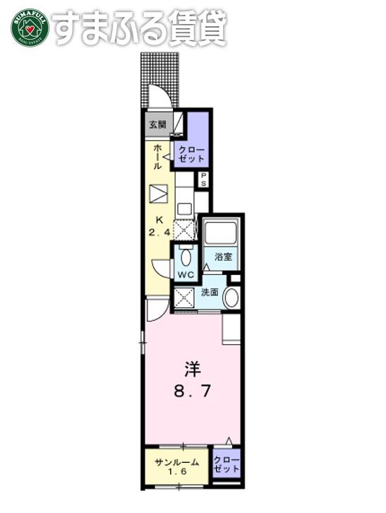 ミールクレメント(1K/1階)の間取り写真