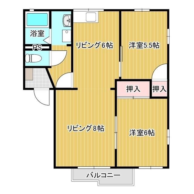 フレグランスサンスイ(3DK/2階)の間取り写真