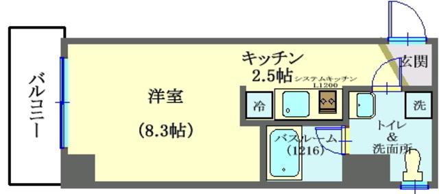 MYビル(1K/3階)の間取り写真