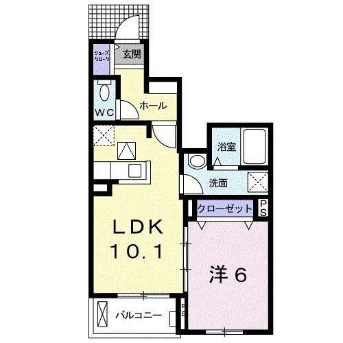 クリント ブライアント 3号館(1LDK/1階)の間取り写真