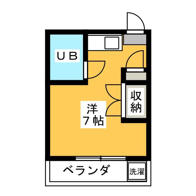 メゾンハピネス(ワンルーム/2階)の間取り写真