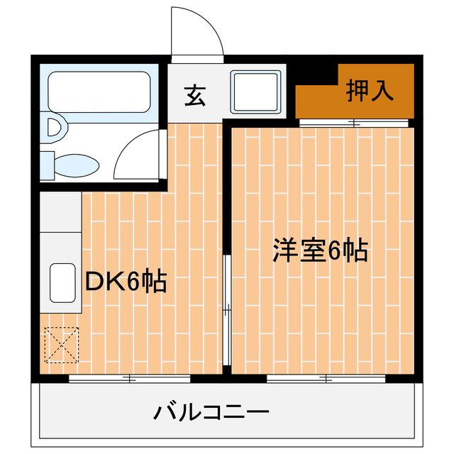 スカイMM III(1DK/2階)の間取り写真