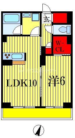 MADERII(1LDK/3階)の間取り写真