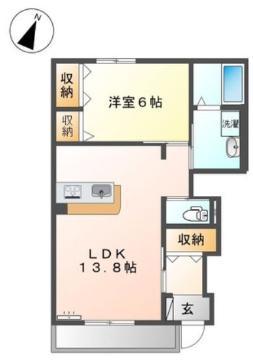 SUNNY(1LDK/1階)の間取り写真