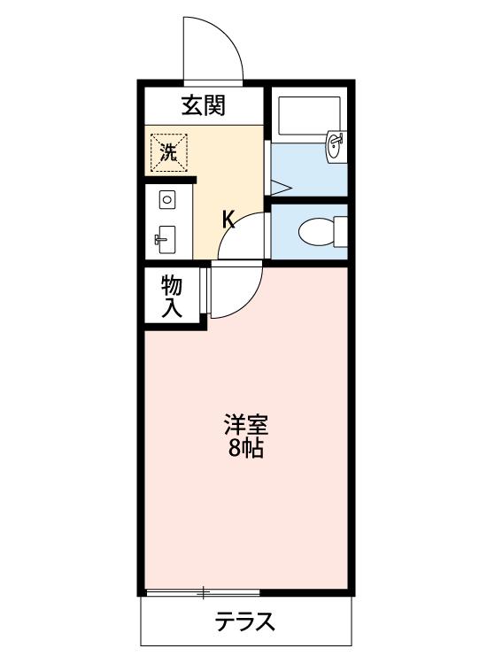 コーポウエストIII(ワンルーム/1階)の間取り写真