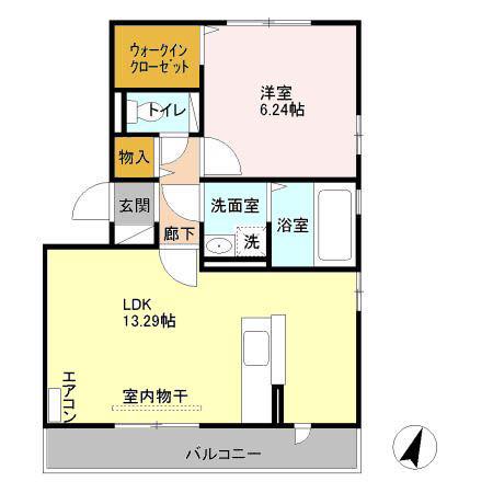 ラグランメール(1LDK/3階)の間取り写真