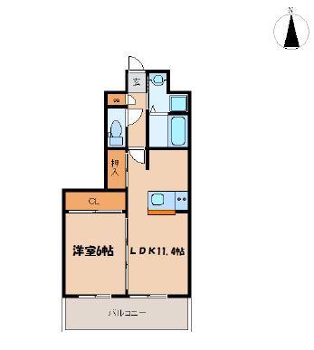 LA・JOIE(1LDK/7階)の間取り写真