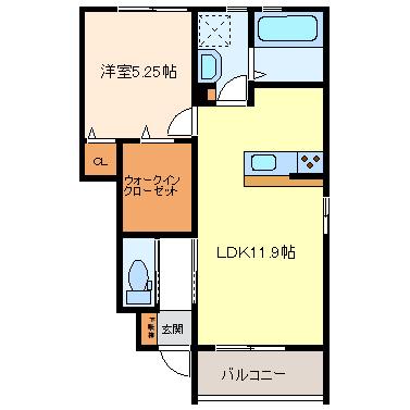 エイブルメゾン清水町ノース(1LDK/1階)の間取り写真