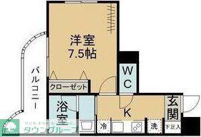 キャンパティオ米ケ袋(1K/3階)の間取り写真