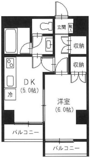 大高ロイヤルマンション(1DK/4階)の間取り写真