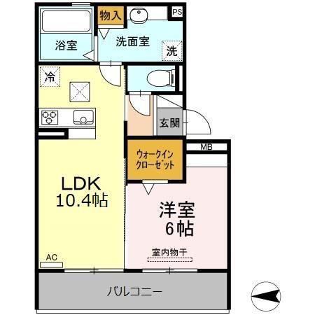 セレーノ十一番(1LDK/1階)の間取り写真