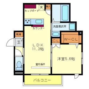シュライクガーデン(1LDK/1階)の間取り写真