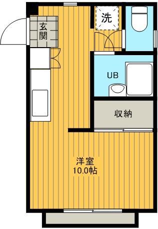 グレイスハイム(ワンルーム/1階)の間取り写真