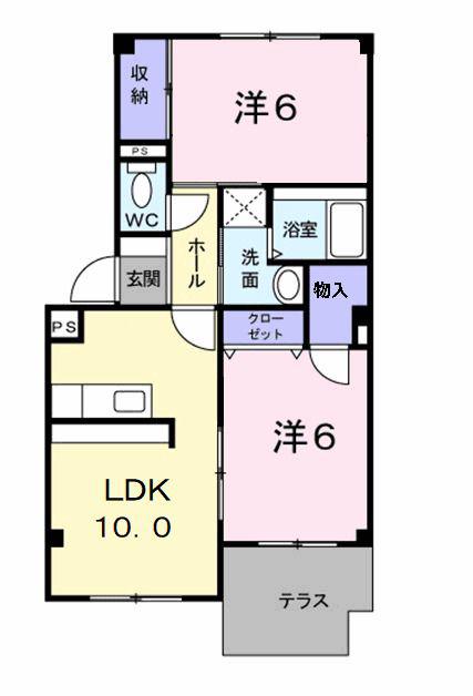 コンフォート 28(2LDK/1階)の間取り写真
