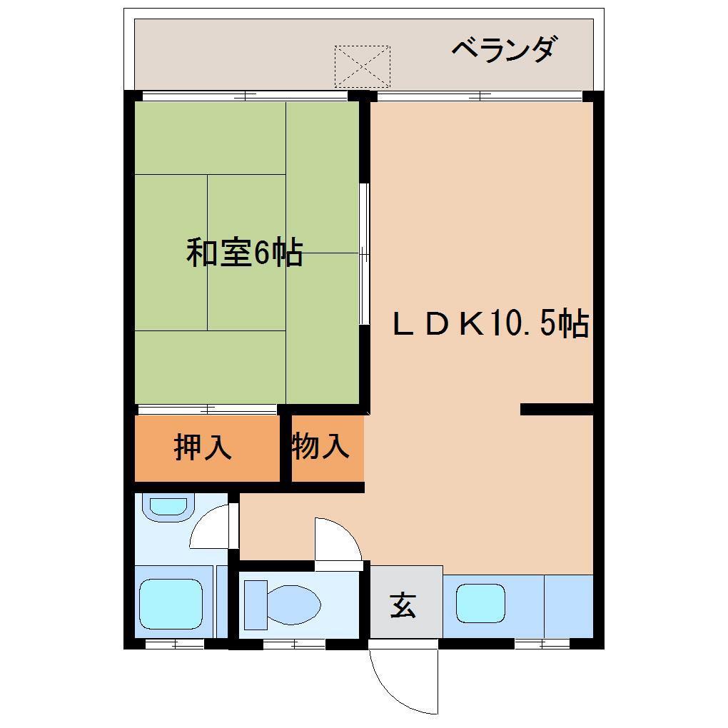 興風荘(1LDK/2階)の間取り写真