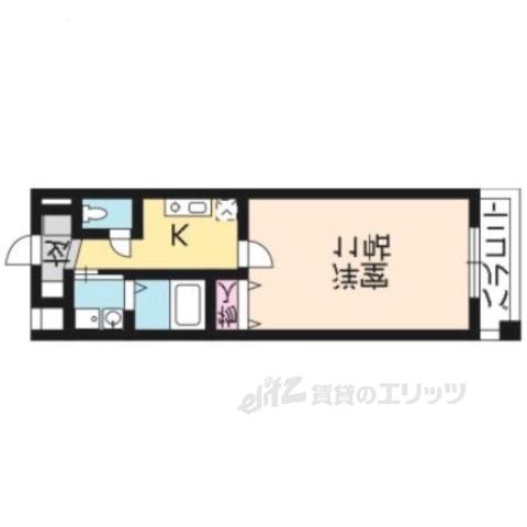 レシベⅡ(1K/3階)の間取り写真