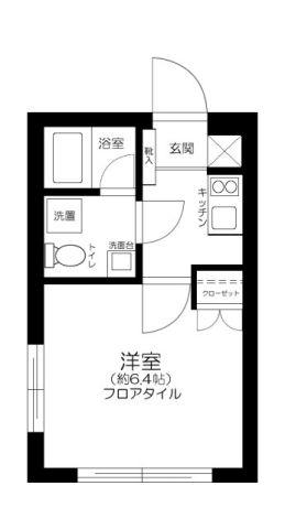PASHA用賀(1K/2階)の間取り写真
