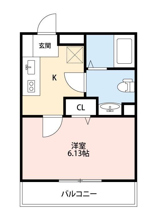 LA CASA FELICE(1K/2階)の間取り写真