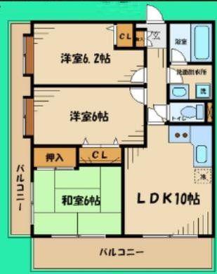 レザンヴィーニュ(3LDK/3階)の間取り写真