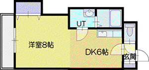 アクティブマンションΑ(1DK/1階)の間取り写真