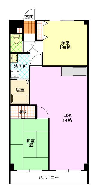 第三桜マンション(2LDK/1階)の間取り写真