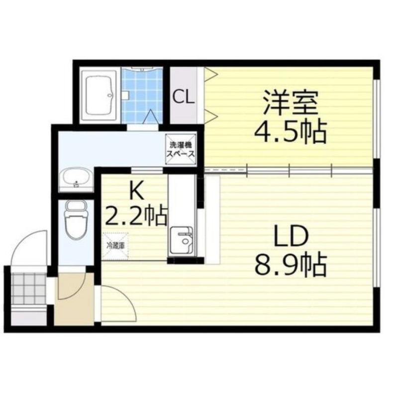 グランメールエクラン(1LDK/4階)の間取り写真