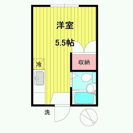 コーポレーション光陽(ワンルーム/2階)の間取り写真