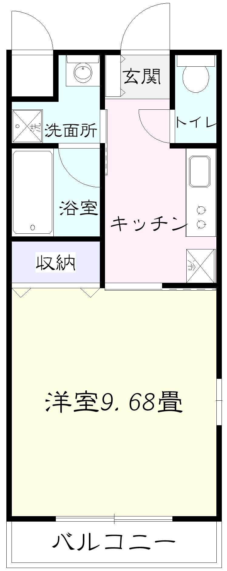 ハーモニー八乙女(1K/3階)の間取り写真