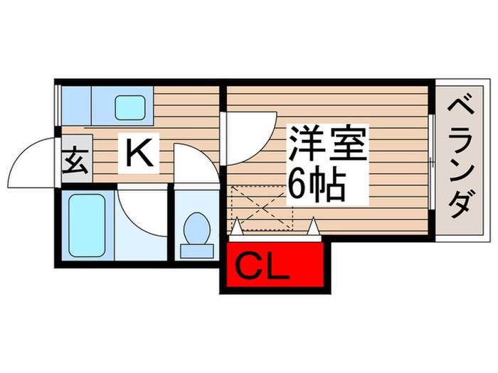 日乃出コーポ(1K/2階)の間取り写真