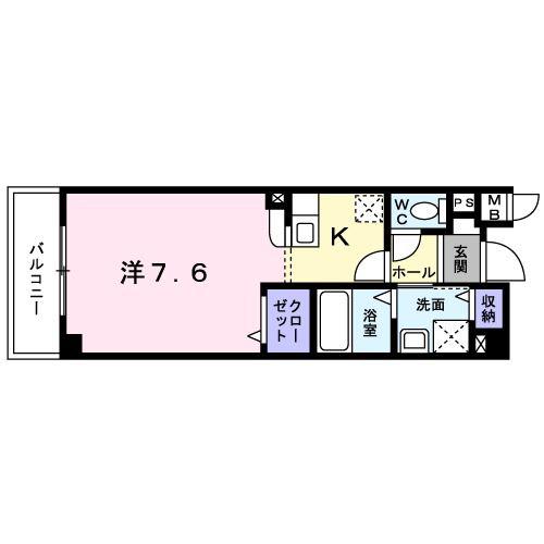 ソルフェージュ(1K/3階)の間取り写真