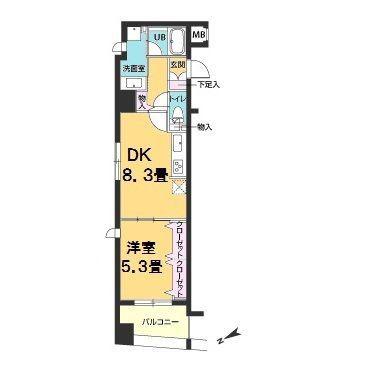 カスタリア新御茶ノ水(1DK/7階)の間取り写真