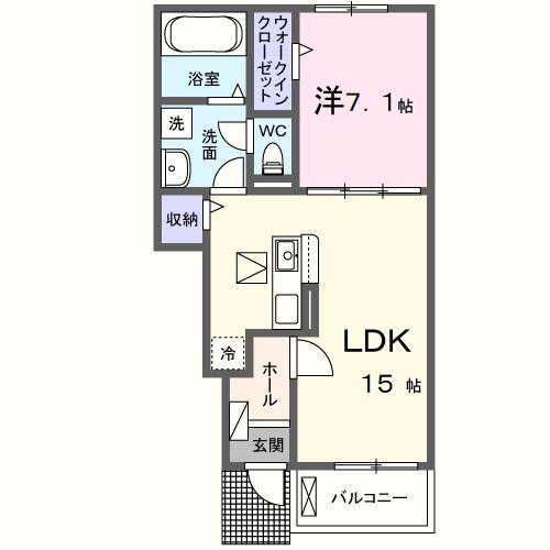 キング パンプキン(1LDK/1階)の間取り写真