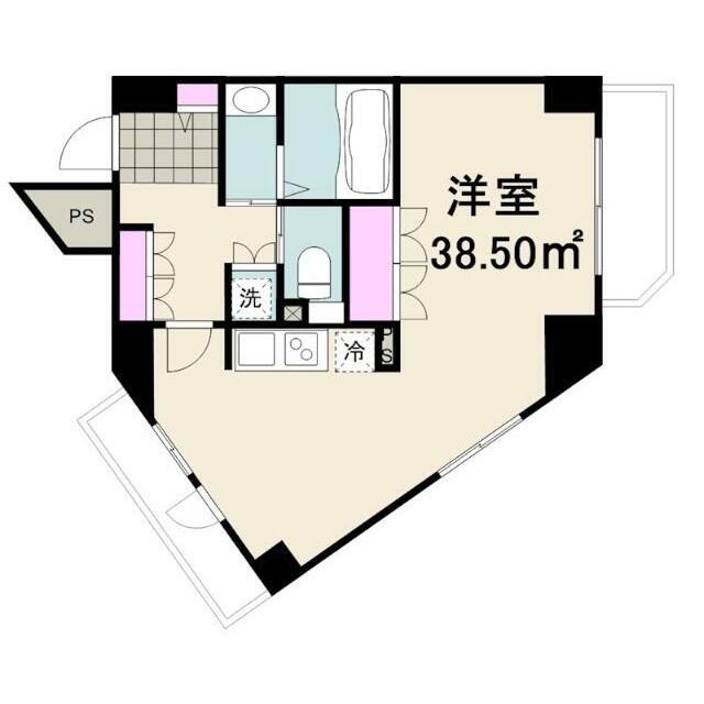 コンフォール玉川台(1DK/1階)の間取り写真