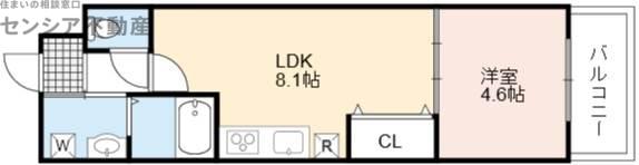 フジパレス城東鴫野イースト(1LDK/1階)の間取り写真