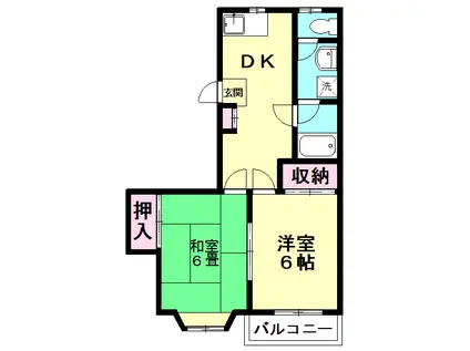 横村ハイツ(2DK/2階)の間取り写真