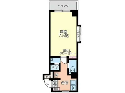 VILLA加治屋(1K/4階)の間取り写真