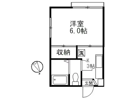 グリーンハイツ(1K/1階)の間取り写真