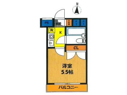 ブラウンコート富士(1K/2階)の間取り写真