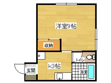 MMハイツII(1K/1階)の間取り写真