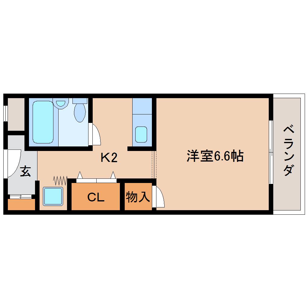 和州ロイヤルビル(1K/2階)の間取り写真