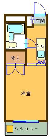 サンアベニュー二葉(1K/2階)の間取り写真